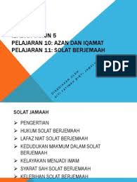 Bila waktu ashar telah tiba dan jamaah belum. Ibadah Tahun 5
