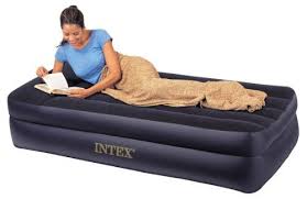 Intex Pillow Rest Twin Airbed With Built In Electric Pump Air Mattress Camping Twin Air Mattress Air Mattress