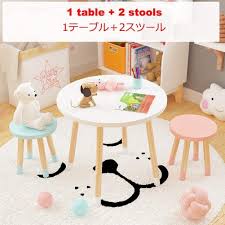 Tangkula corner desk at amazon. Children S Study Table Kids Children Table And Chair Set Wood Round 3 Piece Set Including 1 Table 2 Stools 2 10 Year Old Boy And Girl Children S Play Table Size 1 Pink Table 3 Stools