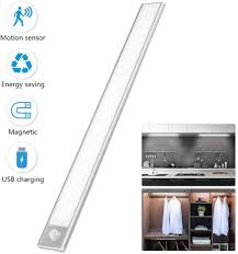 Ultra Thin Under Cabinet Lighting Wireless With 70 Led Bulbs Motion Sensor Light For Kitchen Counter Stairs Hallway Wardrobe Closet Light Usb Rechargeable Mag