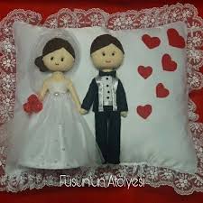 Dugun Gelin Damat Bir Yastita Kocamak Mujde Yastigi Gelin Dugun Damatlar