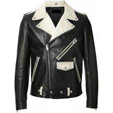Men S New Handmade Black And White Brando Leather Jacket Outerwear Leather Jacket Men Style Leather Jacket Leather Jacket Men