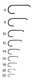 what fishing hook sizes are there