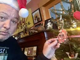 Santa visit at family christmas display