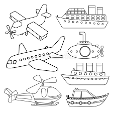 This activity will familiarize any child with common types of air transportation. Transport Set Coloring Book Stock Illustrations 783 Transport Set Coloring Book Stock Illustrations Vectors Clipart Dreamstime