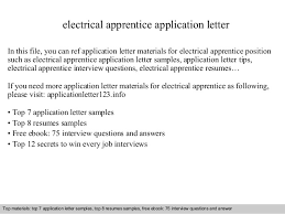 Electrical Apprentice Application Letter