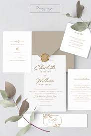 Gold Wedding Invitation Set Template Minimal Leaves Wedding Etsy In 2021 Modern Calligraphy Wedding Invitation Neutral Wedding Invitation Gold Wedding Invitations Elegant