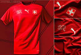 Switzerland's flag is red and white and so is its football kit for the euro 2016 competition! Switzerland 2020 21 Puma Home Kit Football Fashion