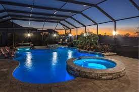 Elegant Led Lanai Lighting Pool Cage Lighting Florida S E Us Sunset Lighting Design Pool Cage Ligh Lanai Lighting Florida Pool Pool Enclosure Lighting