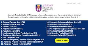 Semak status permohonan iklan bil 1/2019. Permohonan Jawatan Kosong Di Hospital Universiti Teknologi Mara Uitm