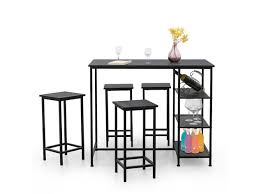 ( 4.6 ) out of 5 stars 5 ratings , based on 5 reviews current price $99.99 $ 99. Costway 5 Piece Counter Dining Table Set Bar Pub Table Set Metal Frame Black As The Picture Shows Stacksocial
