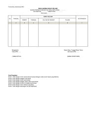 Pengendalian distribusi atau peredaran surat sampai dengan pada kolom 6. Contoh Buku Agenda Surat Masuk Dan Keluar Desa Bagikan Contoh
