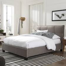 The modern and contemporary style is evident in the clean, straight lines of the bed, and the unique design of the headboard. Modus International Geneva Queen Adona Upholstered Platform Storage Bed With Buttonless Tufting A1 Furniture Mattress Upholstered Beds