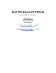 Admiral Theatre Technical Information Package 2018 By