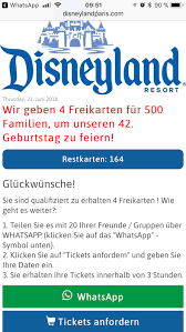 Der erste fängt an und stellt die frage. Per Whatsapp 4 Karten An 500 Familien Fur Disneyland Paris