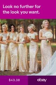 Wedding Sequin Bridesmaid Dress Long Mermaid Gown Cocktail Party Ball For Women Cap Sleeve Bridesmaid Dress Gold Sequin Bridesmaid Dress Champagne Gold Bridesmaid Dresses