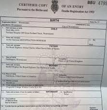 The duke and duchess of sussex announced that they welcomed a healthy baby boy early this morning. Meghan Markle Releases Archie S Birth Certificate Confirming Where He Was Born Mirror Online
