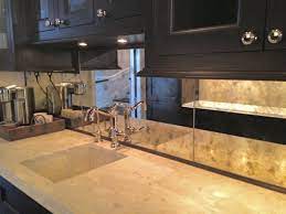 It's such a great way to weave a dynamic visual element into your kitchen design. Antiqued Mirror Kitchen Backsplash Kuche Chicago Von Karesh Mirrors Unlimited Inc Houzz