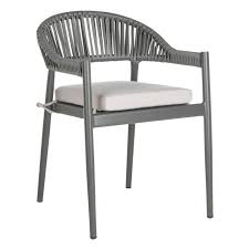 Loic Rope Stacking Patio Dining Chair With Cushion Outdoor Dining Chairs Dining Chairs Contemporary Adirondack Chairs