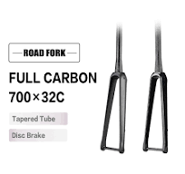 AIRWOLF YFRF001 Full Carbon Fiber Bicycle Fork 700C Carbon Disc Road Fork Thru Axle 100*12 Ultralight Disc Brake Tapered Front Carbon Fork Max 32C ...