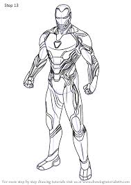 Learn How To Draw Iron Man From Avengers Endgame Avengers Endgame Step By Step Drawing Tutorials Iron Man Drawing Iron Man Art Avengers Drawings