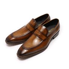 Mocasines informales de cuero genuino para hombre, zapatos informales sin  cordones para conducir, color marrón, OEM Penny