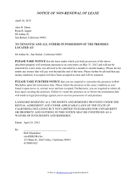 This gives the landlord enough advanced notice to find another tenant if the current tenant decides not to renew the lease. Landlord S Notice Of Non Renewal