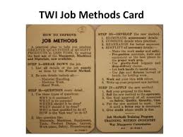 Twi Job Methods Card Cpi Training Lean Six Sigma How To Plan