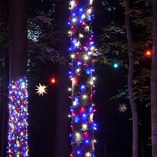 Christmas lights are the strings of little electric light bulbs often used on christmas trees or to decorate homes or yards. Wrapping Trees With Christmas Lights