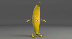 3d Model Banana Cartoon Character Juice Sweet Banane Peel Food Fresh Fruit Vegetable Yellow Cute Funny Vegetables Monke 3d Model Model Banana