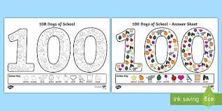 Enjoy these fun coloring pages and printables for the 100th day of school. 100 Days Of School 100 Colouring Page