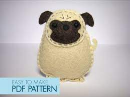Easy To Sew Felt Pdf Pattern Diy Harold The Pug Finger Puppet And Ornament Diy Sewing Projects Felting Projects Felt Toys