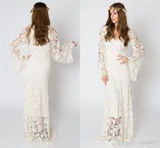 Grosshandel Weinlese Bohmische Strand Brautkleid 2019 Glockenarmel Spitzehakelarbeit Hippie Brautkleid Bodenlangen Boho Brautkleider Von Wangli063 126 12 Auf De Dhgate Com Dhgate