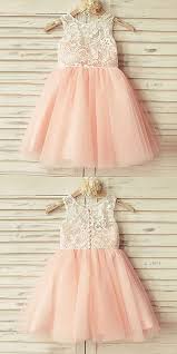 A Line Dresses Round Neck Dresses Short Flower Girl Dresses Pink Flower Girl Dresses Flower Girl Dresses Tulle Flower Girl Dress Lace Pink Flower Girl Dresses