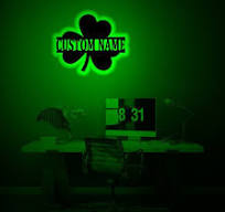 Custom Cloverleaf Wood Wall Art With Rgb Led Light ...