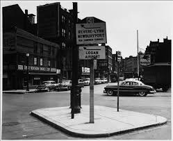 Old School Boston Oldschoolboston Sign For Logan Airport Points South Via Sumner Tunnel On Causeway Street Linds Boston History Historical Photos Mit Library