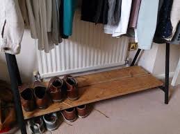 Pretty Basic Little Ikea Hack Using A Turbo Clothes Rack And Some Old Pine Floorboards Kleiderregal Ikea Ikea Hack