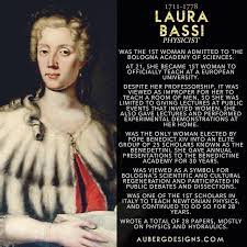 Bassi no tenía educación formal y recibió tutoría privada desde los cinco años hasta los veinte. Auberg Designs Laura Bassi Physicist Womenshistorymonth Women In History Womens History Month Historical Women