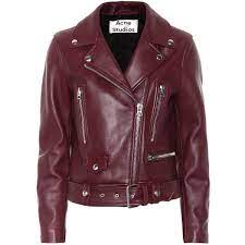 Acne Studios Mock Leather Biker Jacket 170555 Rsd Liked On Polyvore Featuring Outerwear Jackets Maroon Leather Jacket Burgundy Jacket Outfit Biker Jacket