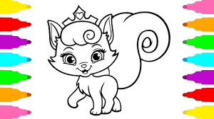 Color the palace pets on your phone or tablet in this virtual coloring and painting book. How To Draw Pets Kitty Dreamy From Whisker Haven Coloring Pages Drawing And Coloring For Kids Youtube