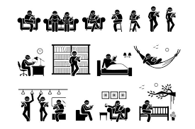 People Reader Read Reading Book Different Places Pictogram 775972 Icons Design Bundles In 2021 Pictogram Novel Studies Studying Library