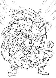 Fusion Gotenks Super Saiyan 3 Form In Dragon Ball Z Coloring Page Kids Play Color Dragon Ball Super Artwork Coloring Pages Dragon Ball Z
