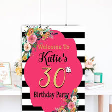 30th Birthday Table Decorations For Her 30th Birthday Party Decorations For Her Diy Welcome Sign Vcdiy Decor And More 30th Birthday Party Decorations Birthday Party Decorations 30th Birthday Parties