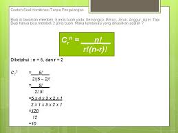 Tria ningrum rohmawati prodi akuntansi fakultas ekonomi universitas pamulang jalan surya kencana nomor 1 pamulang 1 kata pengantar segala puji dan syukur saya panjatkan kehadirat allah swt karena atas limpahan rahmat dan karunia nya saya dapat. Kelompok 2 Materi Kuliah Statistik 2 Permutasi Dan