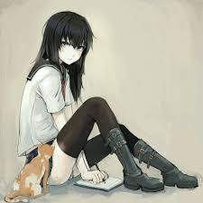 A place to express all your otaku thoughts about anime and manga. Black Hair Cute Black Hair Anime Neko Girl