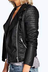 Faux Leather Moto Jacket Boohoo Vegan Leather Jacket Women Faux Leather Biker Jacket Leather Jackets Women