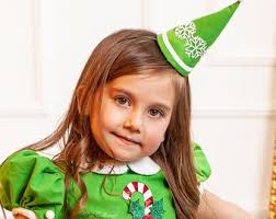 Christmas Elf Dress, Green Holiday Costume With Headpiece