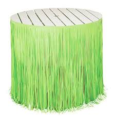 Creative Converting Plastic Fringe Table Skirt 12 Feet Citrus Green Luau Party Decorations Citrus Greening Luau Theme Party