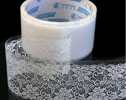 Encaje Blanco Deco Transparente Cinta Engomada Cinta Td01 Lace Tape Lace Crafts Packing Tape
