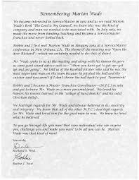 Remembering Marion Wade